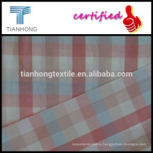 high quality yarn dyed combed cotton poplin weave gingham check fabric in light weight thin fabric for clothing